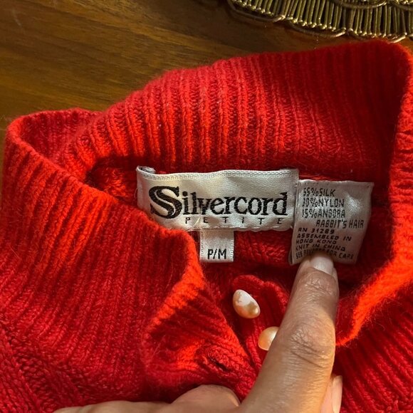 Vintage Silk Angora Hair Sweater Womans Sz M Pet. by  Silvercord Petites - Picture 7 of 8